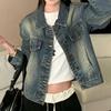 Women's Chic Denim Jacket: Short, Waist-Cinched, Versatile & Slimming for 2026 Spring/Autumn