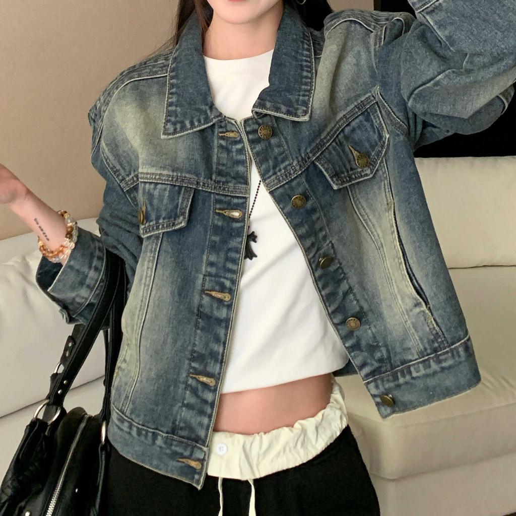 Women's Chic Denim Jacket: Short, Waist-Cinched, Versatile & Slimming for 2026 Spring/Autumn