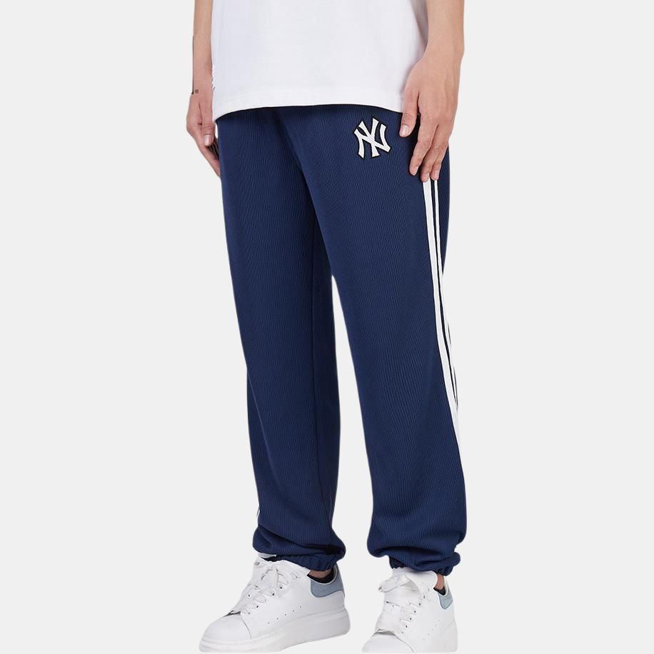 New Era Série Funcional SS25 MLB New York Yankees Vintage Americano Corte Solto Cordão Punhos com Elástico Malha Calças Jogger Unissex Joggers Azul-Marinho 14529380