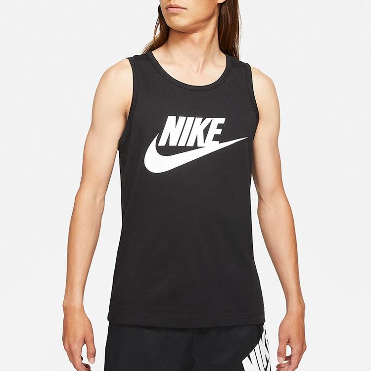 Nike Sportswear Contrast Logo Breathable Casual Vest Men Tops Black AR4992-013