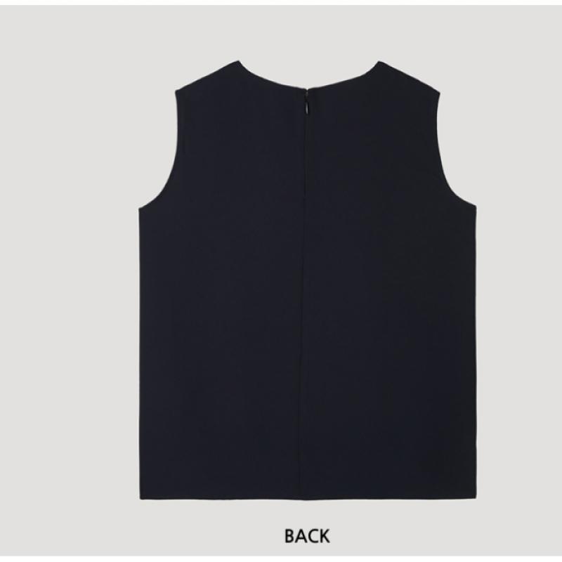 [shs Miss] Round Neck Sleeveless Blouse Swwblp22020