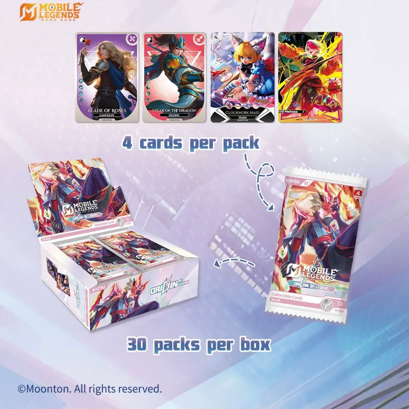 KAYOU Mobile Legends Bang Bang Karten Hand des Schicksals Serie URSPRUNG DER LEGENDE Englische Version Spiel Sammelkarte Spielzeug Geschenk
