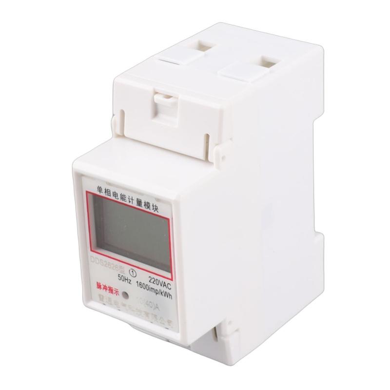 DDS2626 2P Single Phase Electronic Energy Meter LCD Display Din Rail KWH Power Meter 10(40)A(Manual Zeroing Ordinary Display)