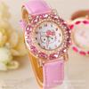Children's Watch Girl Fashion Waterproof Quartz Watch Cartoon Cute Princess Powder KT Cat Elementary School Student Electronic Watch