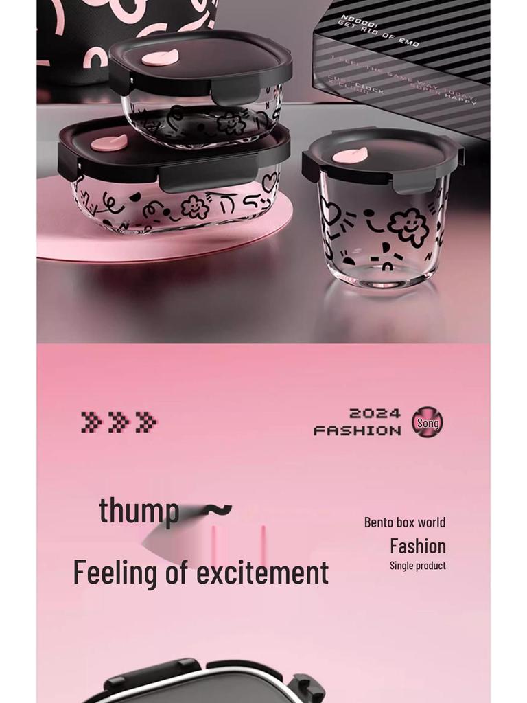 Szklany pojemnik na lunch Lock & Lock - Bezpieczny do mikrofalówki pojemnik bento i pojemnik do przechowywania świeżości