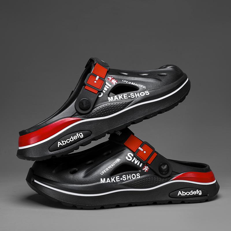 Summer Men Clogs Non-slip Thick-soled Casual Shoes Outerwear Beach Soft-soled Baotou Slippers Men's Slippers Sandals