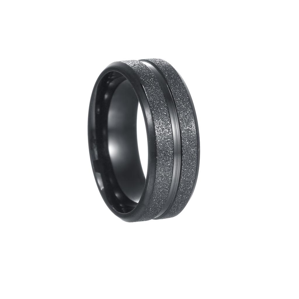 Simple 8mm  Men's Couple Black Titanium Ring Matte Finished Finger Ring Jewelry for Male Wedding Bands Gift