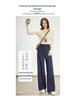 White Five Geese Polka Dot Jacquard Denim Wide-Leg Pants for Women - Autumn/Winter 2025