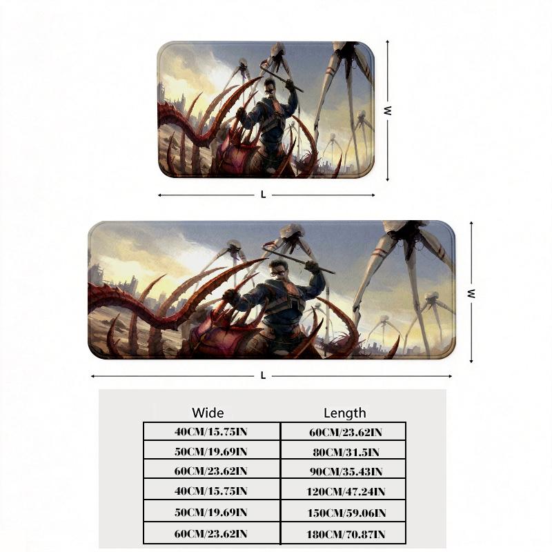 Halflife Flannel Kitchen Mat Christmas Soft Area Rug Non Slip Floor Carpet Home Decoration