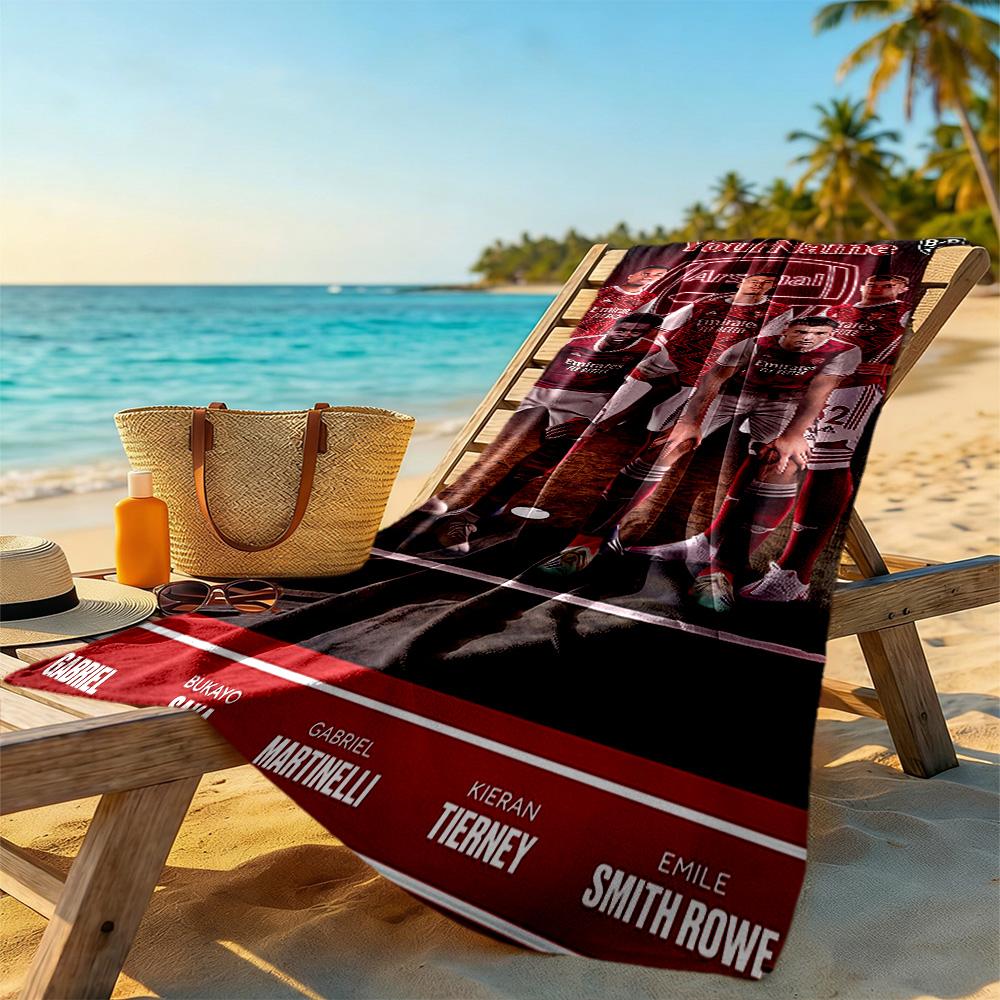 Arsenal Customize Your Name Beach Towel Super Soft & Absorbent Suitable for Sports Travel Swimming Yoga Bathroom Beach And Pool