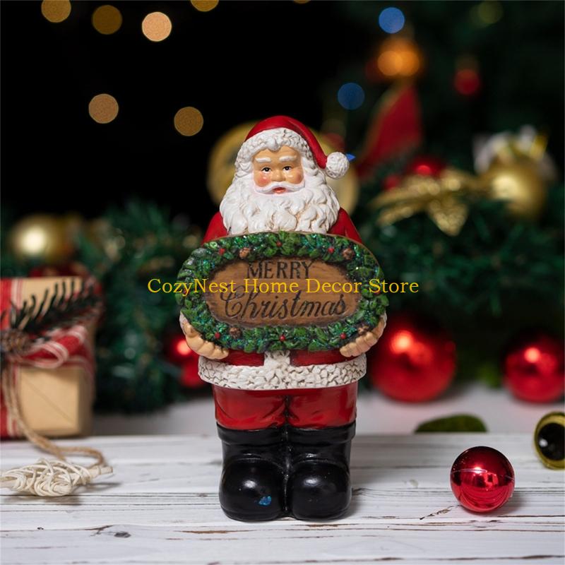 92MF Santa Standing Sign Resin Holiday Decoration For Christmas Home Office Part China Mainland