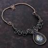 Azurit Malachit Halskette Kupferdraht umwickelt Verstellbare Halskette Kupferschmuck Edelsteinkette zum Geschenk Handgefertigt Drahtumwickelter Schmuck
