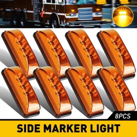8x LED Side Marker Lights RV Truck Trailer Clearance Light Lamp Waterproof EOA