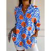 Women's Shirts Floral Active Stylish Buttons Blouse Lapel Neck Blouse Womens Long Sleeve Shirts Womens Clothing Female Clothing