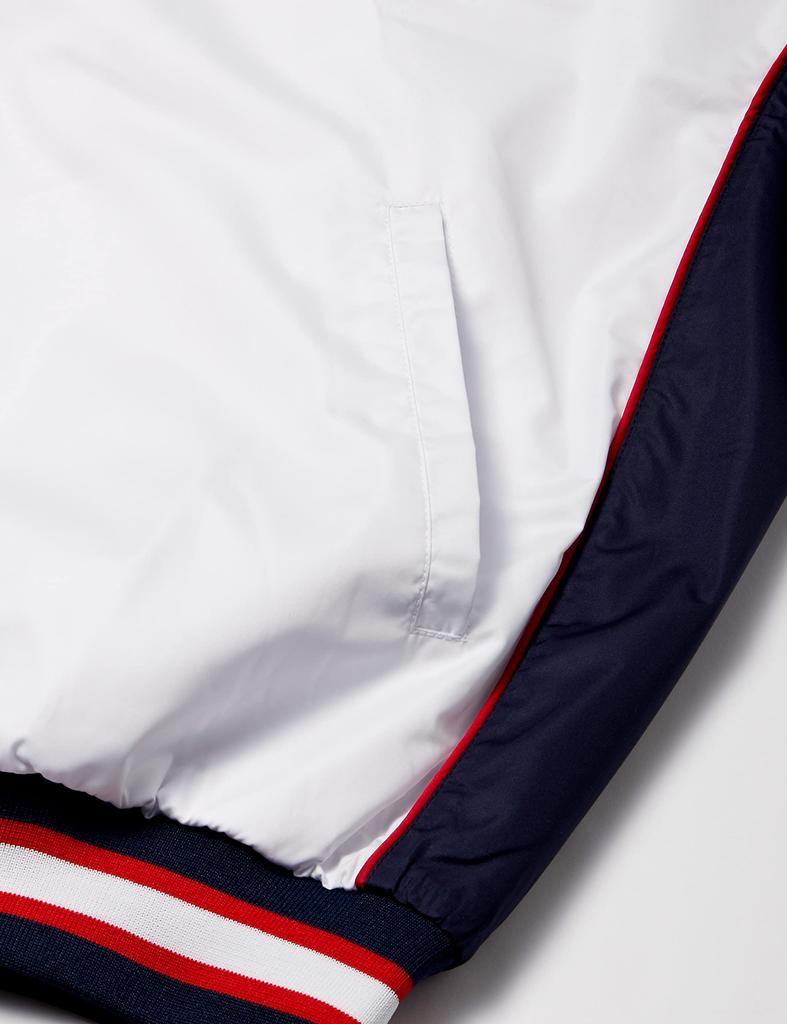 CONVERSE Basketball Jacket and Size S Size Small to Japanese size Warm-Up (Front Button), Water-Repellent, Breathable, Breathable, White/Navy,