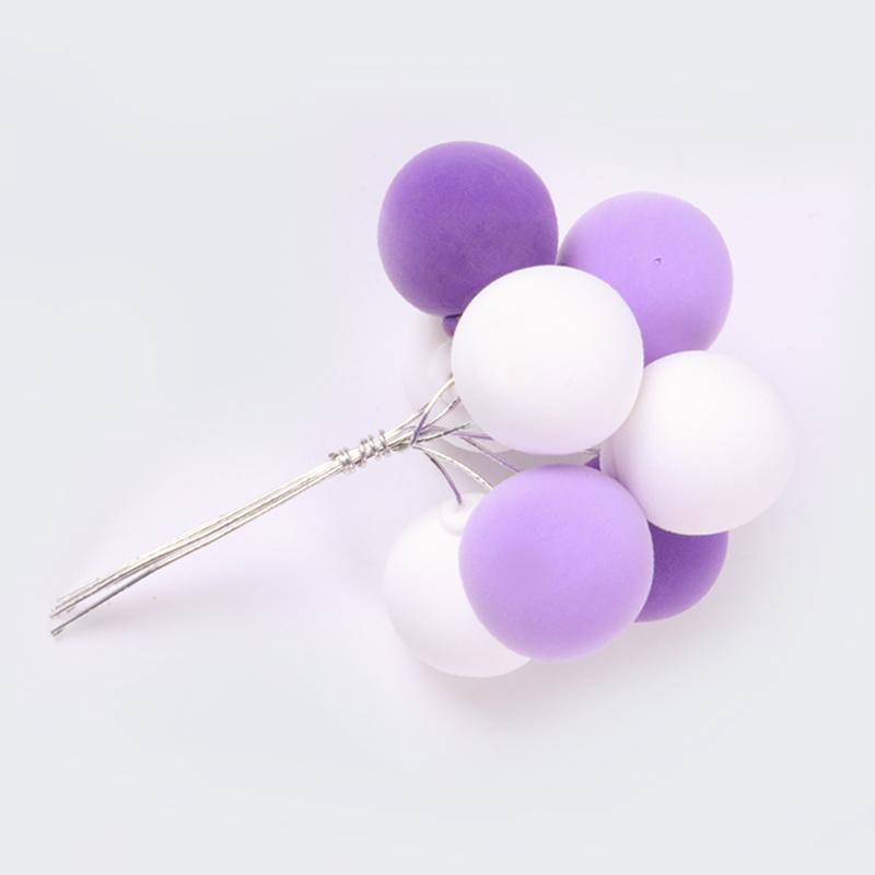 8pcs Ball Bundle Colorful Clay Balloons Cake Toppers Creative Cupcake Card Flag Wedding Birthday Party Baby Shower Dessert Decor