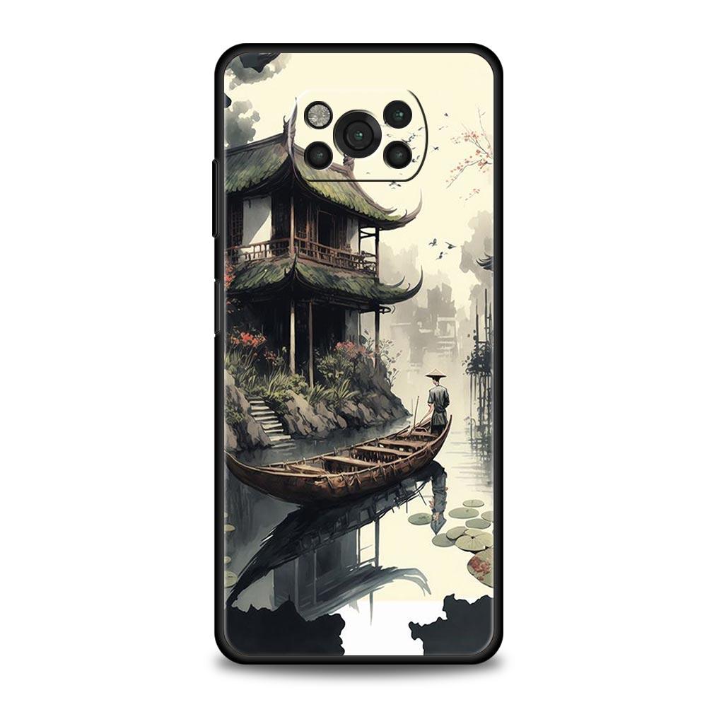 Japanese Landscape Phone Case For For Xiaomi Poco X6 X5 Pro X4 X3 NFC F5 Pro F4 F3 GT M5 M4 Pro 5G M3 C51 C50 C55 Soft Cover