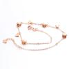 Purple Gold Glossy Flower Love Anklet Summer Sweet Rose Gold Plated Heart Anklet Jewelry