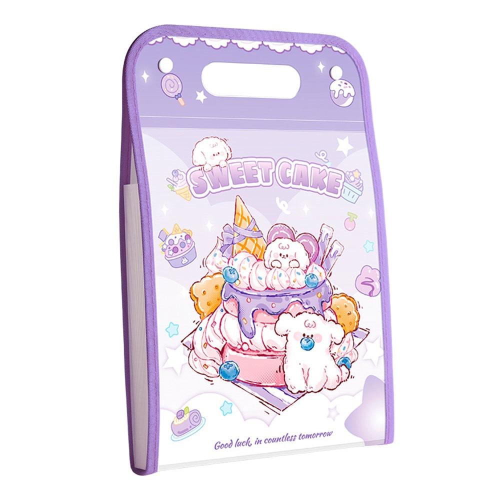 Cartoon Animal A4 File Folder 3-Layer Expanding Test Paper Storage Bag  School Office Supplies