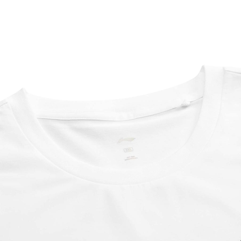 Li Ning Badminton Serie Cartoon Anime Rundhals Bequem Vielseitig Atmungsaktiv Kurzarm Badmintonshirt Unisex Oberteile Standard-Weiß AHSUA47-2