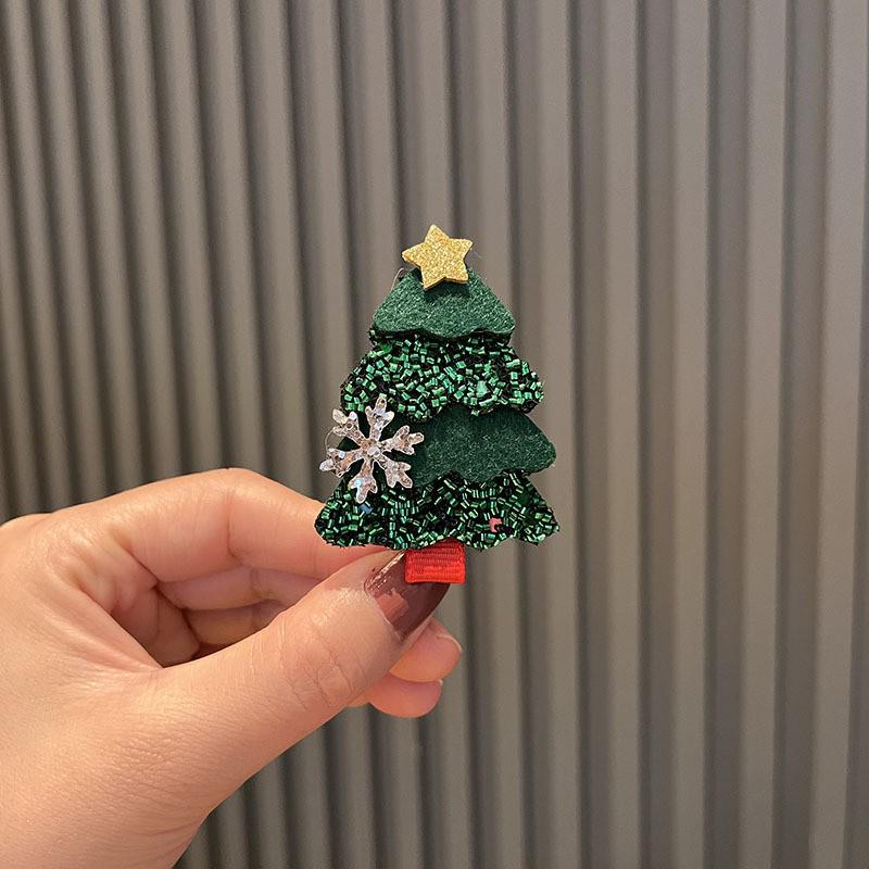 Christmas Cartoon Hair Clips for Girls - Red Holiday Hairpins and Accessories