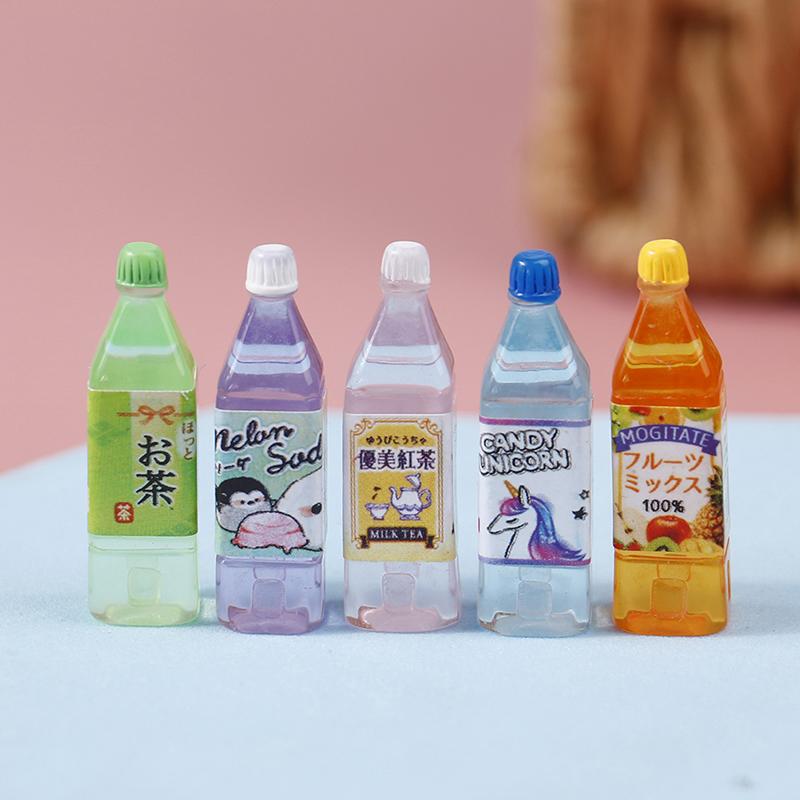 5Pcs Dollhouse Miniature Food Play Japanese Juice Tea Drink Model Props Life Set