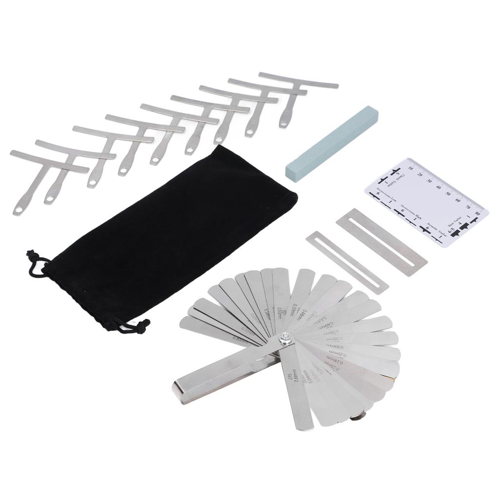 Guitar Luthier Tool Set Radius Gauges 32 Blade Feeler Gauge String Action Ruler Fretboard Protector 