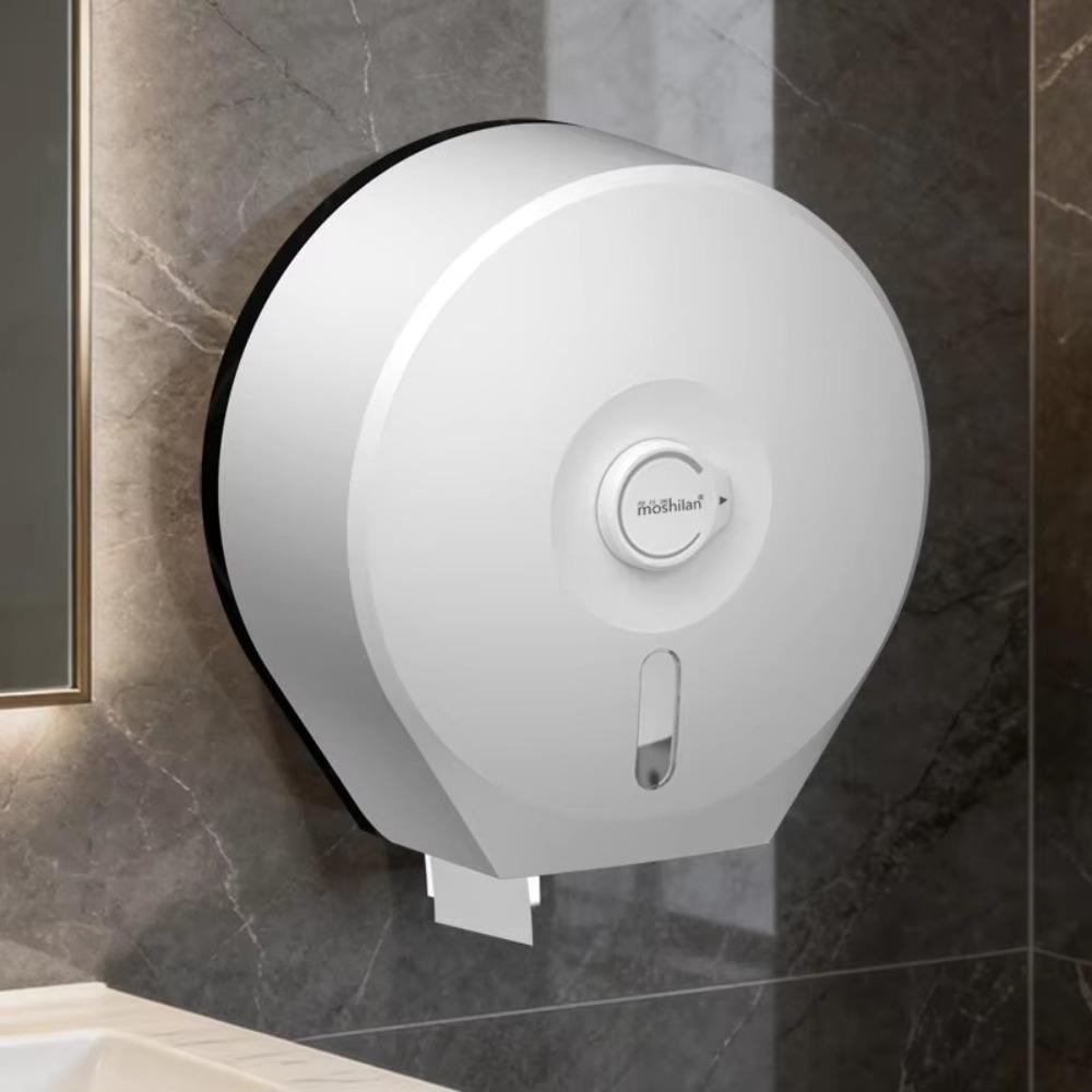 Wall Mounted Large Roll Paper Holder No Punching Toilet Paper Dispenser Hotel Room