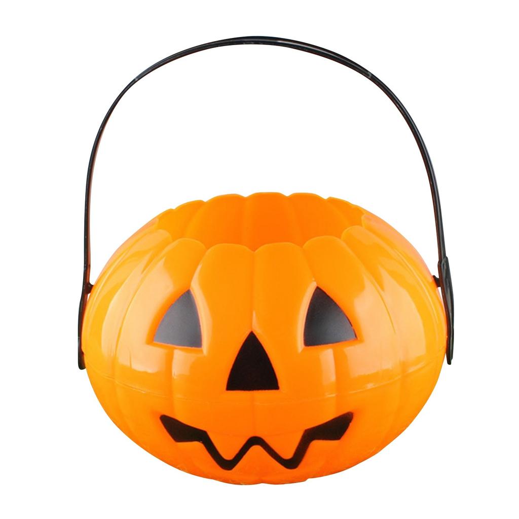 Halloween Pumpkin Bucket for Candy Snack Gift Holder Portable Boxes Kids Trick or Treat Packaging Halloween Decoration 2025