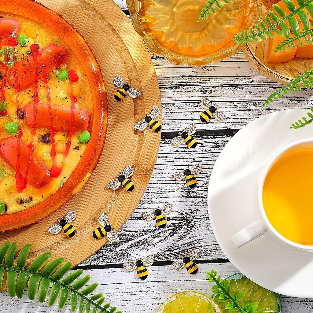 Bienenanhänger Bastelverzierungen Honigbienenanhänger Verzierungen Legierung Selbstklebend Bemalte Dekorationen Für DIY-Bastelarbeiten
