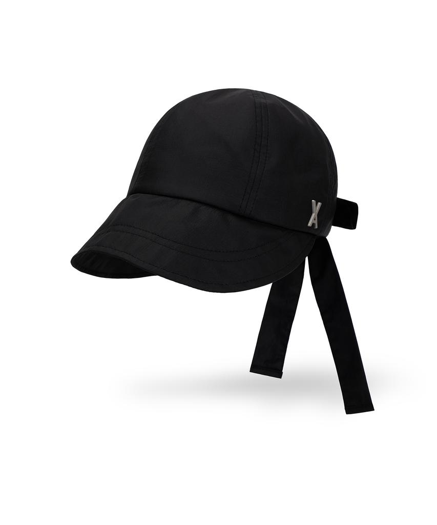Bajal Va Studded Ribbon Bonnet Hat Black