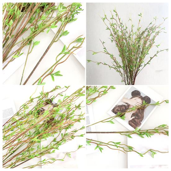 Yousheng Fake Green Leaves Stems Lifelike Simulated Leaves Branch Artificial Faux Greenery Branches for Vase Filler Home Office Wedding