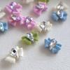 5 Pcs 3D Resin Nail Art Bow Charms With Teardrop Rhinestone Crystal Diamond Accessories Nails Decoration Supplies Material