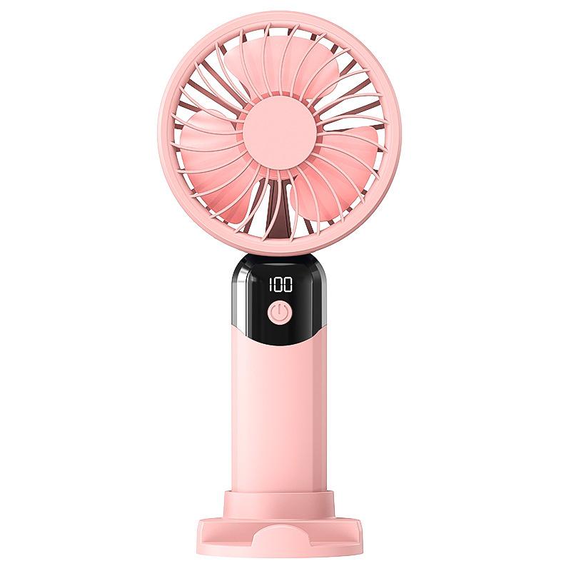 2026 Rechargeable 6-Speed Silent Mini Handheld Desktop Fan with Digital Display