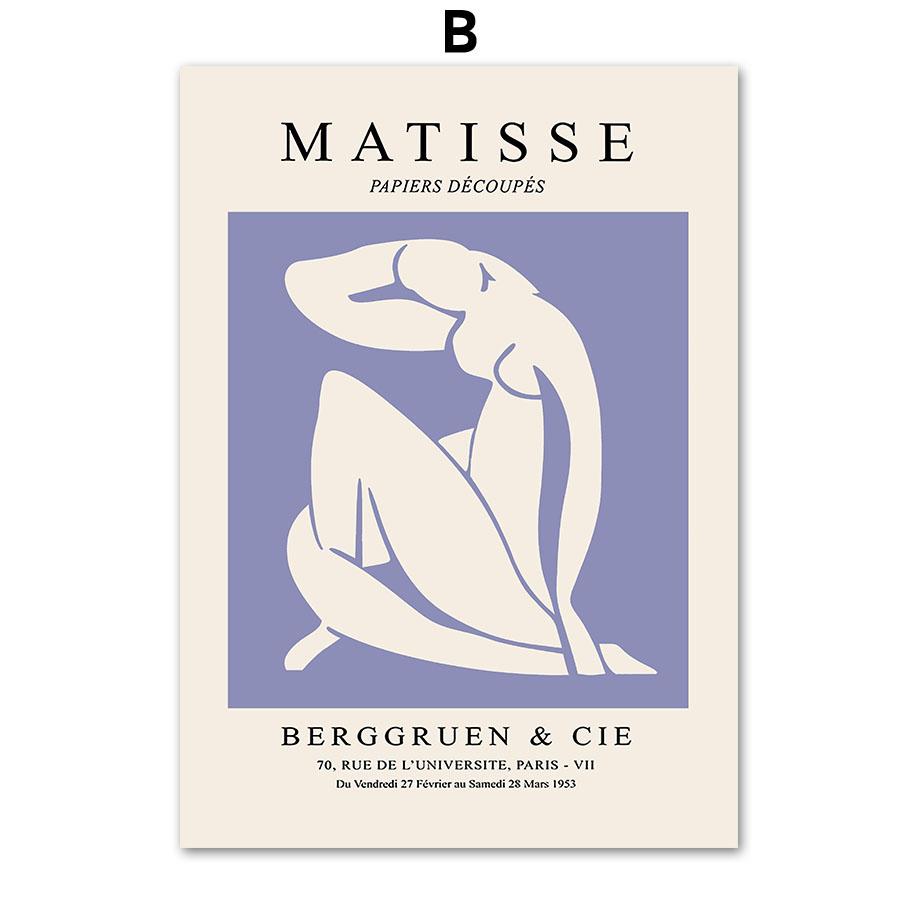 Lila Henri Matisse Daisy Line Coral Botanische Poster und Drucke Wandkunst Leinwandgemälde für Wohnzimmer dekorative Bilder