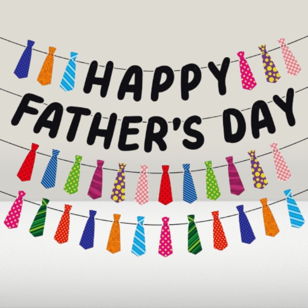 Colorful Father's Day Letter Banner Festival Father's Day Ornament Tie Hanging Banner  Party Favors