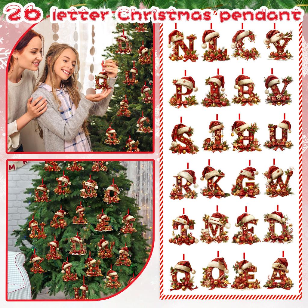 26 Letter,Christmas,Ornaments,Acrylic,1