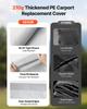 Carport Replacement Canopy, 6 x 6 m Potable Garage Tent Top Tarp with Sidewalls, UV-Resistant & Waterproof, Heavy Duty Car Shelter Tarp with Ball