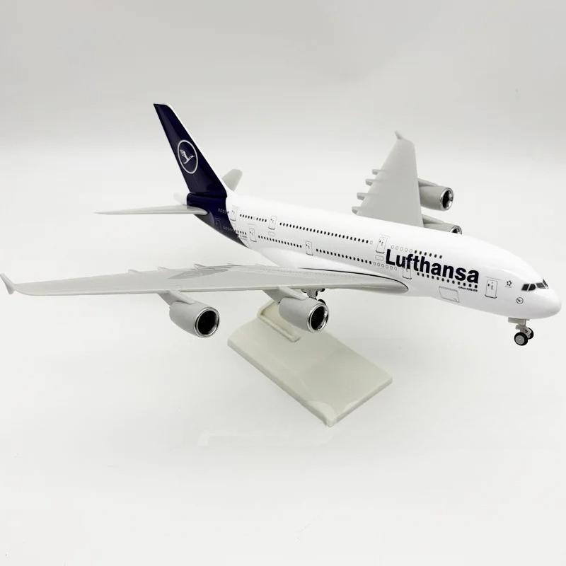 Toy Kids 30CM Aircraft Model A380 New Lufthansa Airlines 380 with Wheels Resin Plane Model Airplane Collection Gift