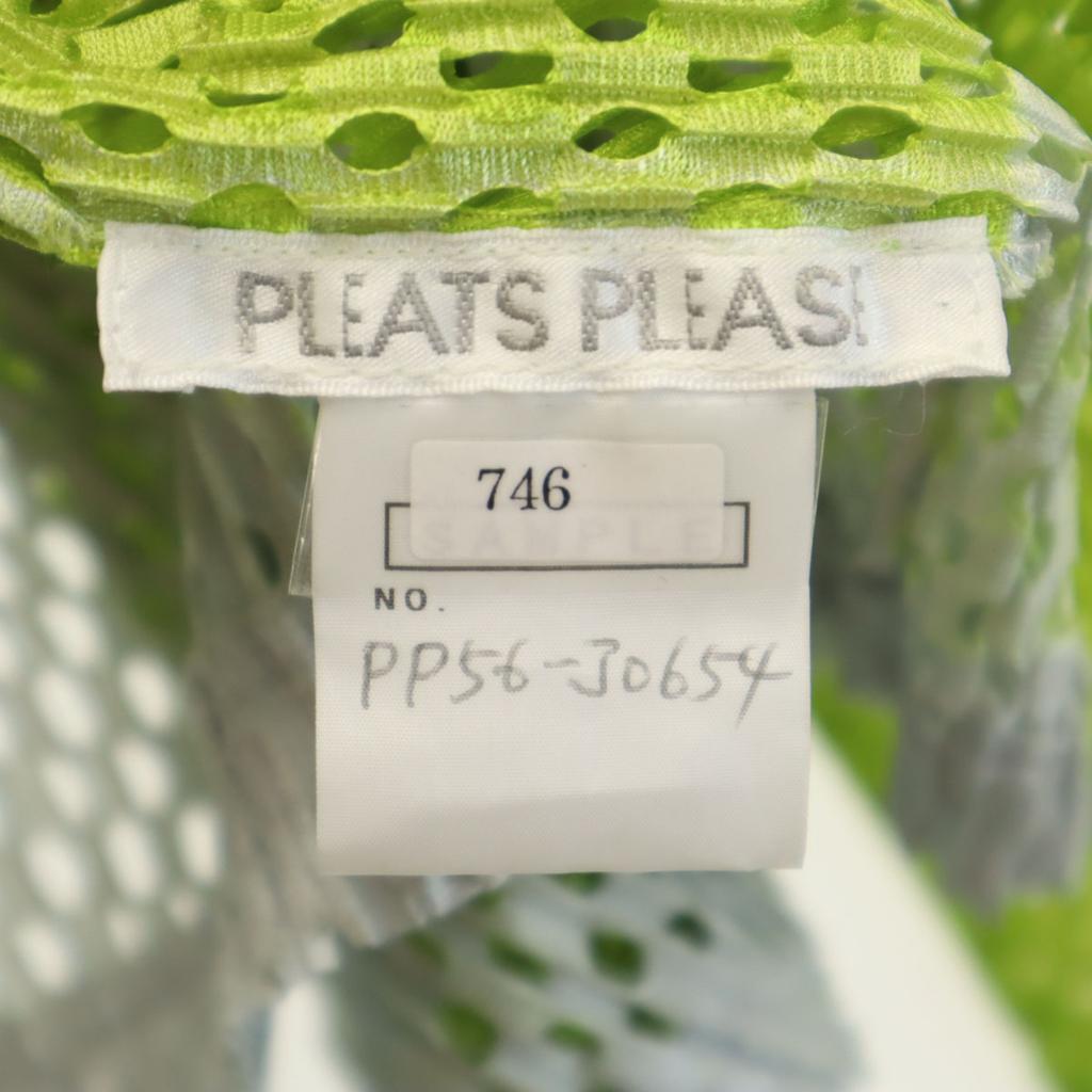 PLEATS PLEASE Made In Japan Long Sleeve Mesh Blouse 5 Yellow-green Women Used