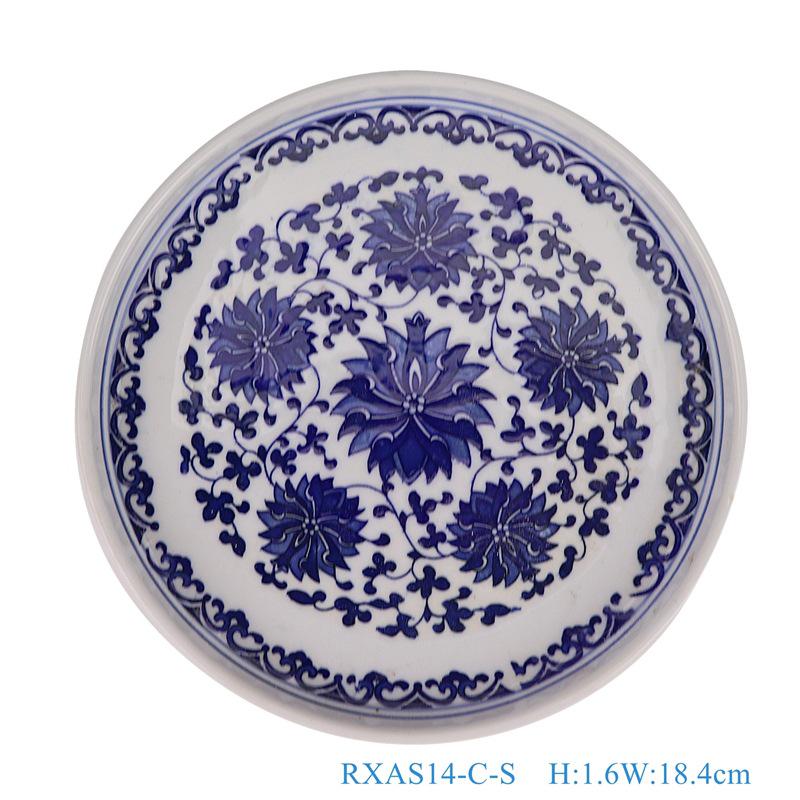 Посуда из Цзиндэчжэня: Круглые сине-белые фарфоровые тарелки, Глубокие тарелки в новом китайском стиле, Керамические плоские тарелки
