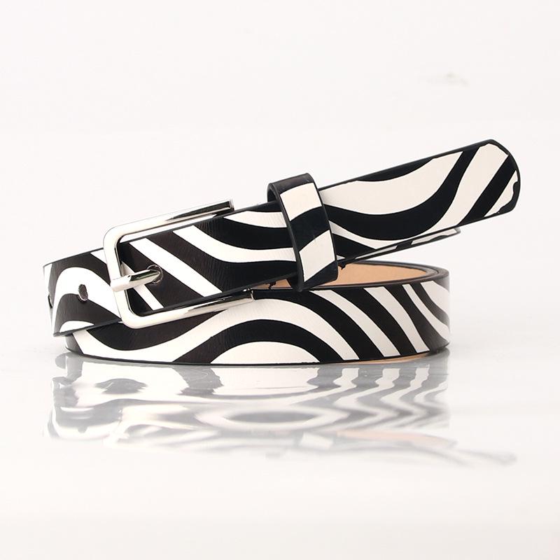 Ladies' Belts: Personalized Leopard Print Belt, Fine, Trendy and Fashionable, Versatile Pants, Zebra Print Belt, Clothing Decoration Belt
