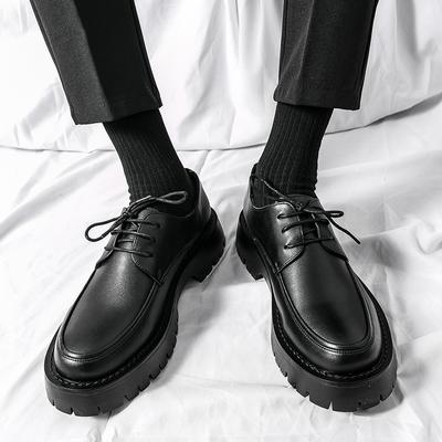 Yeni Erkek Moda Trendleri Günlük Oxford Ayakkabılar Deri Kalın Tabanlı Bağcıklı Deri Ayakkabılar İş Erkek Elbise Düğün Parti Ayakkabıları
