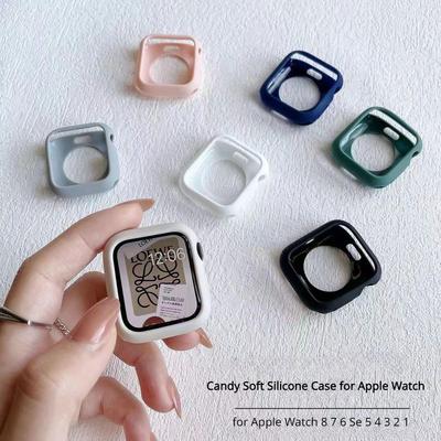 Θήκη Candy Soft Silicone for Apple Watch 8 7 6 Se 5 4 8Ultra 45mm 42mm 38mm Protection Iwatch Series Cover 44mm 40mm 41mm Bumper