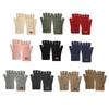 Thickened Warm Gloves Half Finger Design Flexible Screentouch Gloves Soft Polyester Knitting Handwear with Fleece Liner