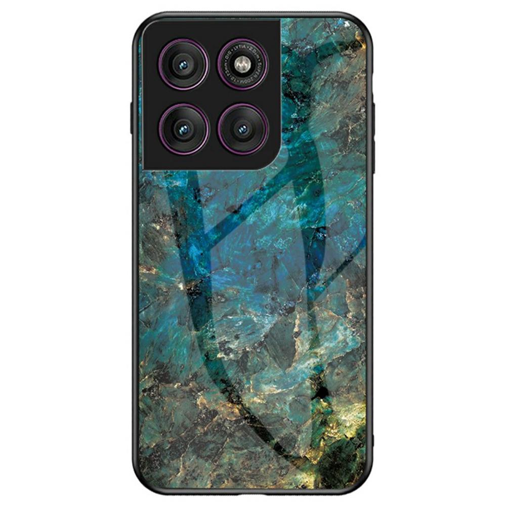 For Motorola Edge 60 Pro 5G Case Marble Pattern Tempered Glass+PC+TPU Protective Phone Cover