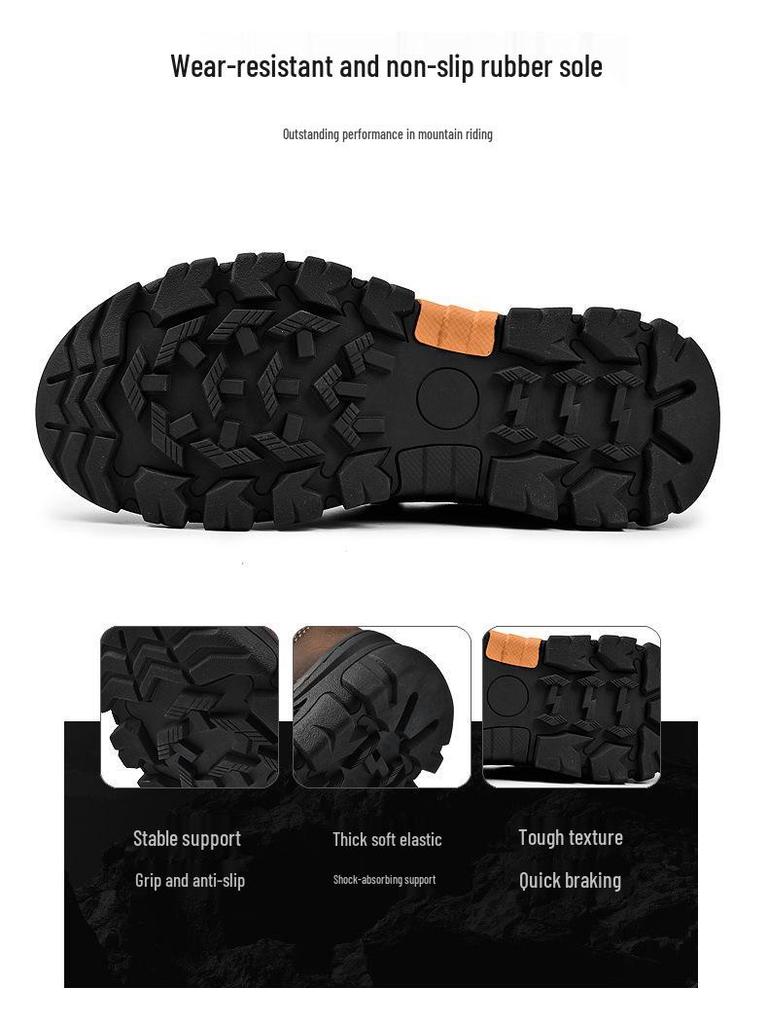 Men's Thick Sole Wear-Resistant Leather Hiking & Casual Shoes