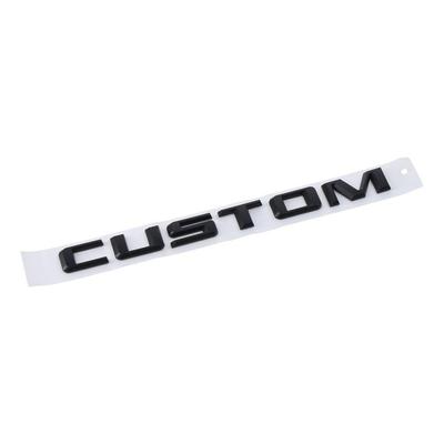 Black CUSTOM Letters Emblems Badge Letter Style 9.13×0.79in 3D Car Bumper Badge Stickers ABS Car Rear Trunk Tailgate Decals