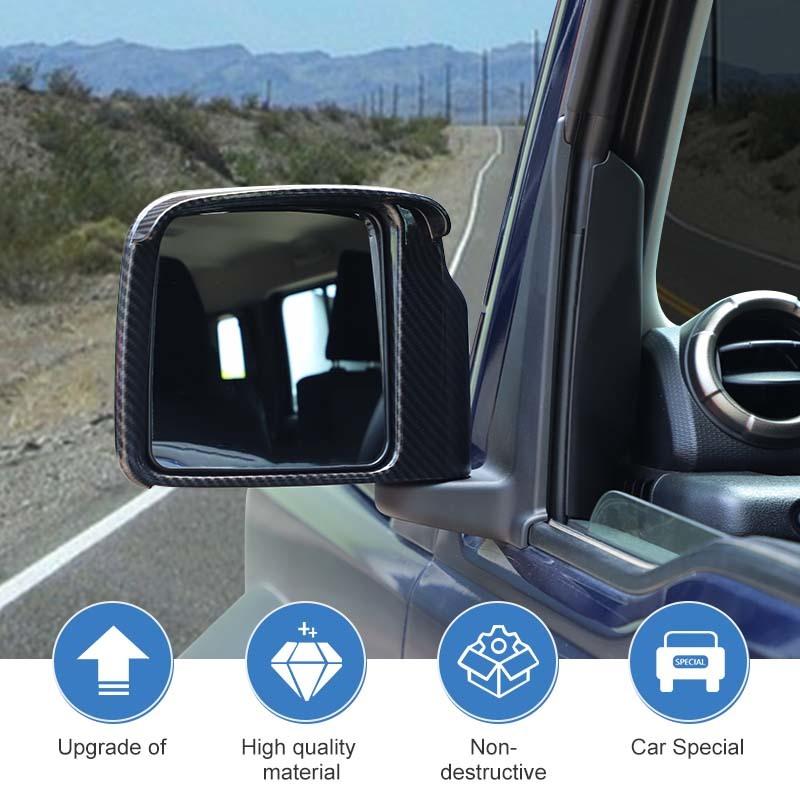 Car Rearview Mirror Rain Eyebrow Decorative Frame Cover For Suzuki Jimny 2019 Up Exterior Accessories, ABS Plastic