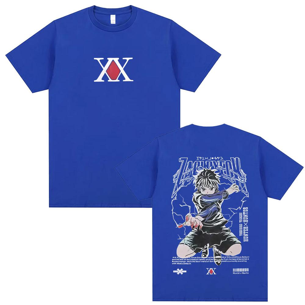 Anime Hunter X Hunter Graphic Tshirt Killua Zoldyck Double Sided Print T Shirts Men Women Casual Oversized Crewneck Tshirts